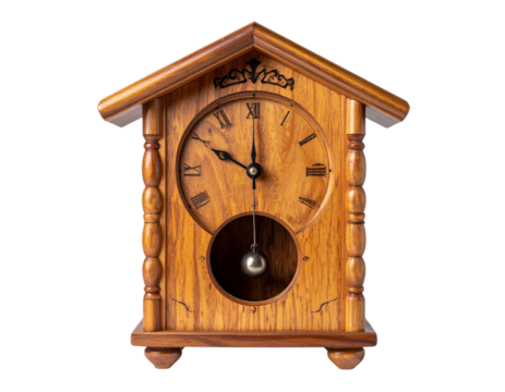 Minimalist Wooden Cuckoo Clock PNG