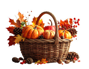 Minimalist Wooden Basket for Picnic Essentials PNG