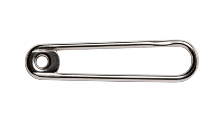 Oval-shaped metal fastener with a loop