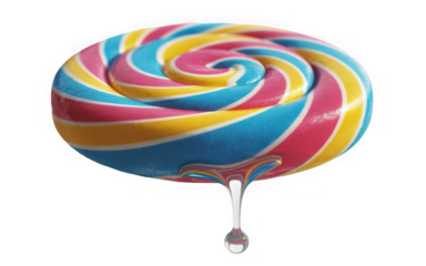 Swirl lollipop isolated on transparent background