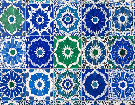 Ornamental tilework, vibrant colors - Powered by Adobe