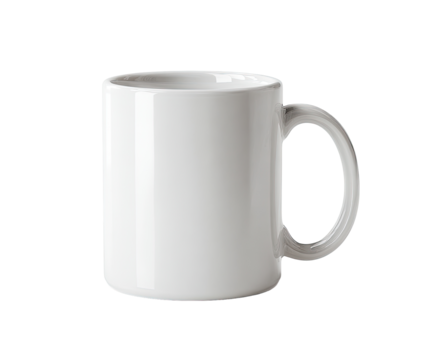White ceramic mug with handle