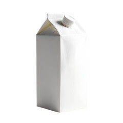 A pristine, blank, white gable-top carton with a screw cap, possibly containing liquid, stands against a black backdrop