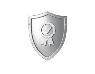  Minimalist Shield with Ribbon and Verification Check PNG