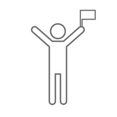 旗を振る人のピクトグラムアイコン