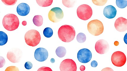 Seamless pattern abstract watercolor circular dots on white background