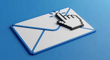 Digital Envelope with Pixelated Cursor Click Interaction