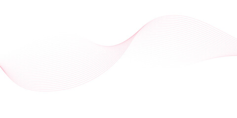 Abstract pink smooth wave on a white background. Dynamic sound wave. Design element. Vector illustration.	