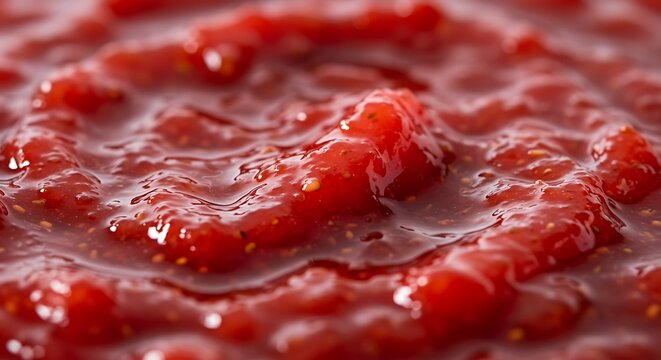 Close up view of fresh strawberry jam texture background