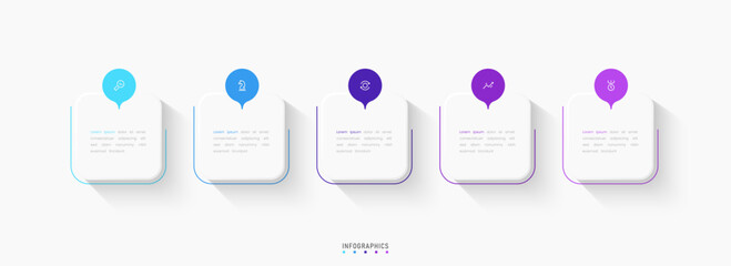 Vector Infographic label design template with icons and 5 options or steps. Can be used for process diagram, presentations, workflow layout, banner, flow chart, info graph.