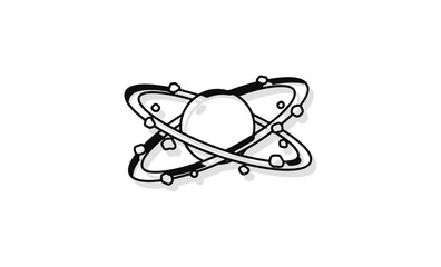 Atom symbol illustration on black background science concept