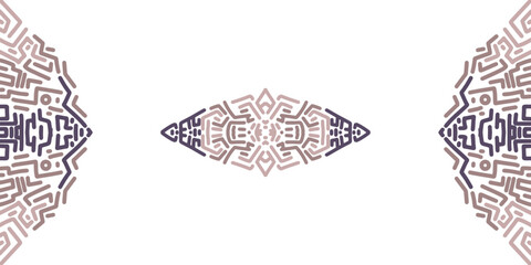 Central Diamond Tribal Motif with Vertical Side Borders