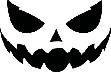 Silhouette of Spooky Halloween Pumpkin Face