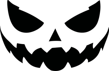 Silhouette of Spooky Halloween Pumpkin Face