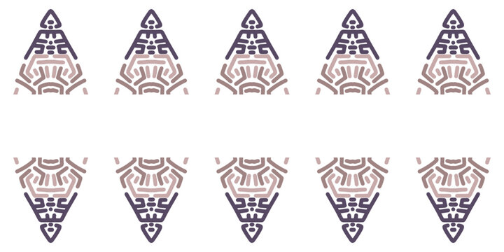 Repeating Rows Inverted Triangle Tribal Patterns