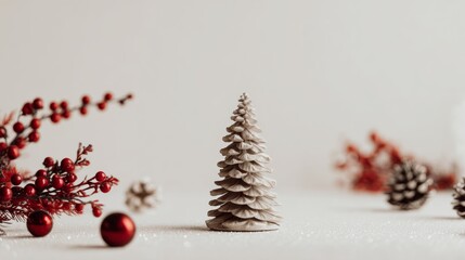 minimalist studio background with christmas concept