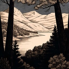 sunset over the lake