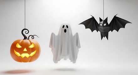 Halloween Pumpkin Ghost Bat Hanging Decorations