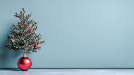 minimalist studio background with christmas concept