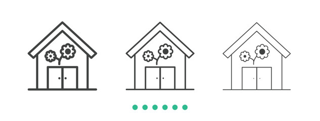 Garden house icon. Thin line icon vector
