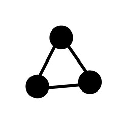 Molecule icon flat. Illustration isolated on white background. Vector black sign symbol