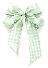 Elegant green checkered bow