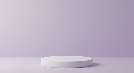 Minimalist product display stand with soft lavender background