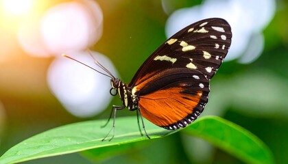 Fototapeta premium Close-up of a butterfly on a leaf (6)