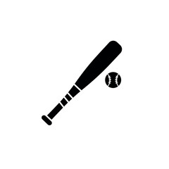Baseball Bat and Ball Silhouette