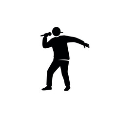 Rapper Silhouette with Microphone