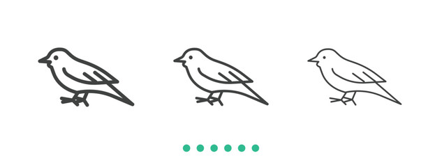 Bird icon. Thin line icon vector