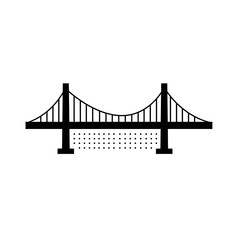 Minimalist Suspension Bridge Line Art Icon