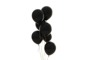 Black balloons set festive mood for Black Friday, isolated, PNG