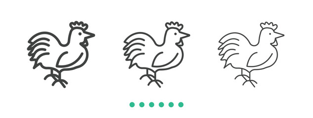 Chiken icon. Thin line icon vector