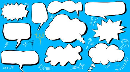 speech bubbles set cartoon comic element