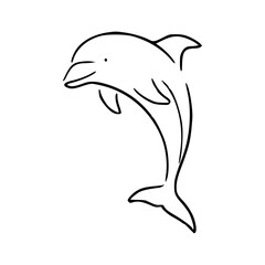 Obraz premium graceful dolphin in motion, single-line style