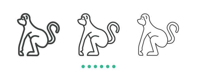 Monkey icon. Thin line icon vector