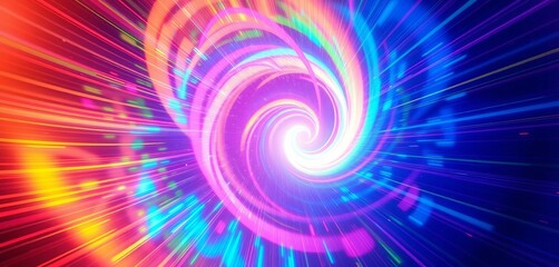 Abstract swirling light rays forming a vibrant spiral background,  flowing,  mystical