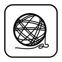black illustration of knit icon