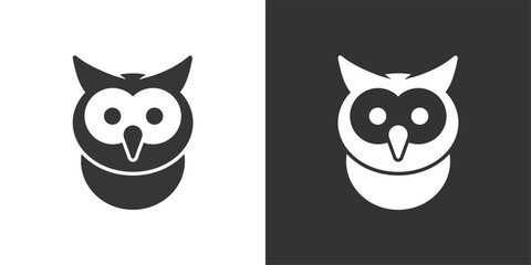 Wise Owl Head Icon for Knowledge and Wisdom Icon. Solid glyph series icon