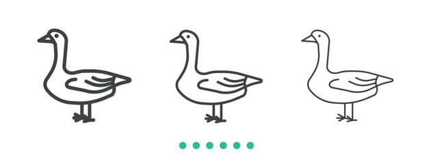 Duck icon. Thin line icon vector