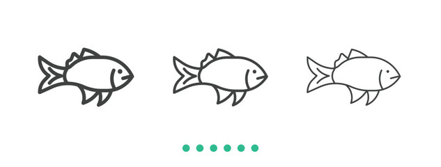 Fish icon. Thin line icon vector