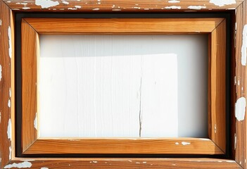 Distressed wooden picture frame, chipped paint, grunge texture,  imperfect,  chipped