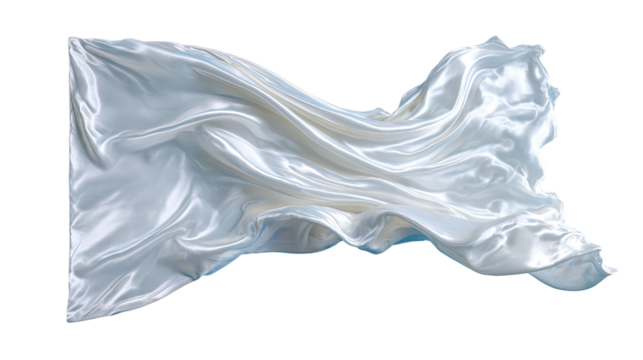 Light-gray silk fabric draped, flowing