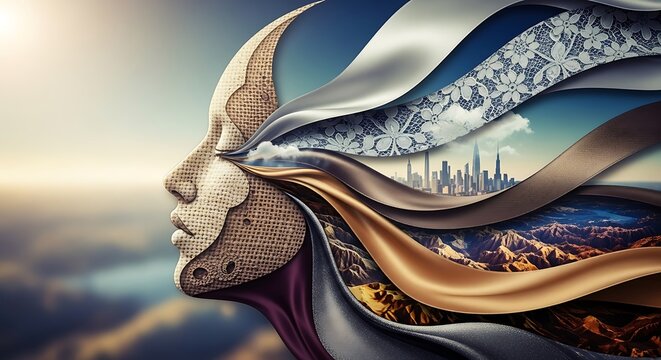 Futuristic Woman with Worldly Visions.