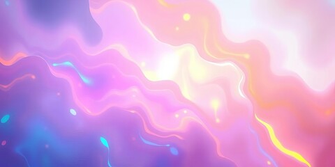 Fototapeta premium Shimmering, opal-like gradients flow across the frame, exhibiting vibrant, shifting hues, illustration, multicolored