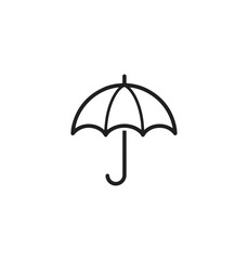 Umbrella icon illustration on black background minimalist design