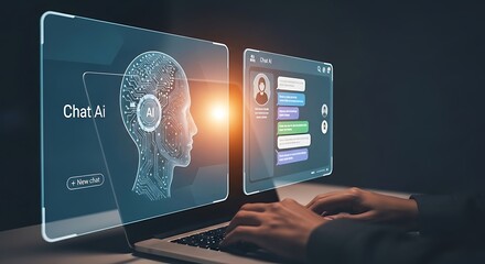 Artificial Intelligence Chatbot Interface Technology Display