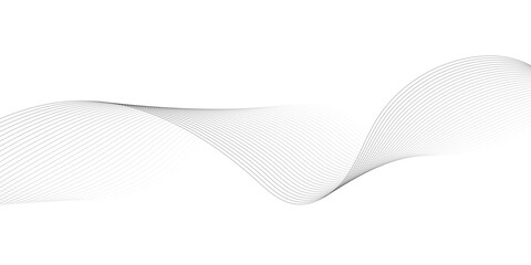 Abstract black smooth wave on a white background. Dynamic sound wave. Design element. Vector illustration.	
