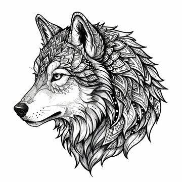 wolf head mandala